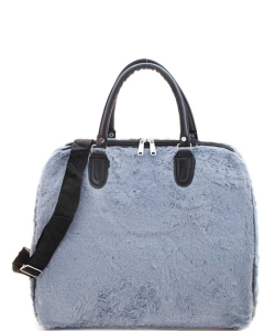 Smooth Soft Fur Covered Handle Large Travel Duffel Bag HL-00429PP GRAY